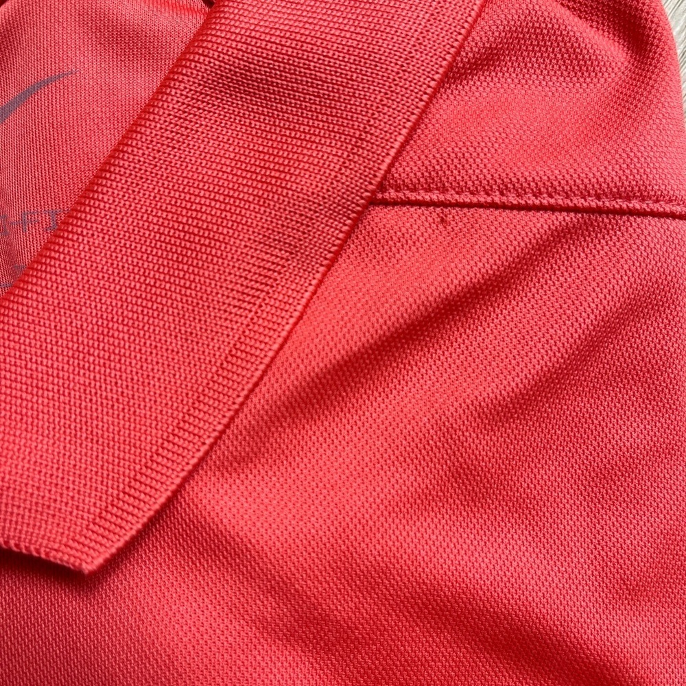 Nike Dri-Fit Coral Red Orange Golf Polo Shirt Sz XL *U23 - Picture 4 of 4